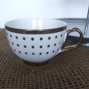 Nicole Miller Gold Polka Dot Tea Cup